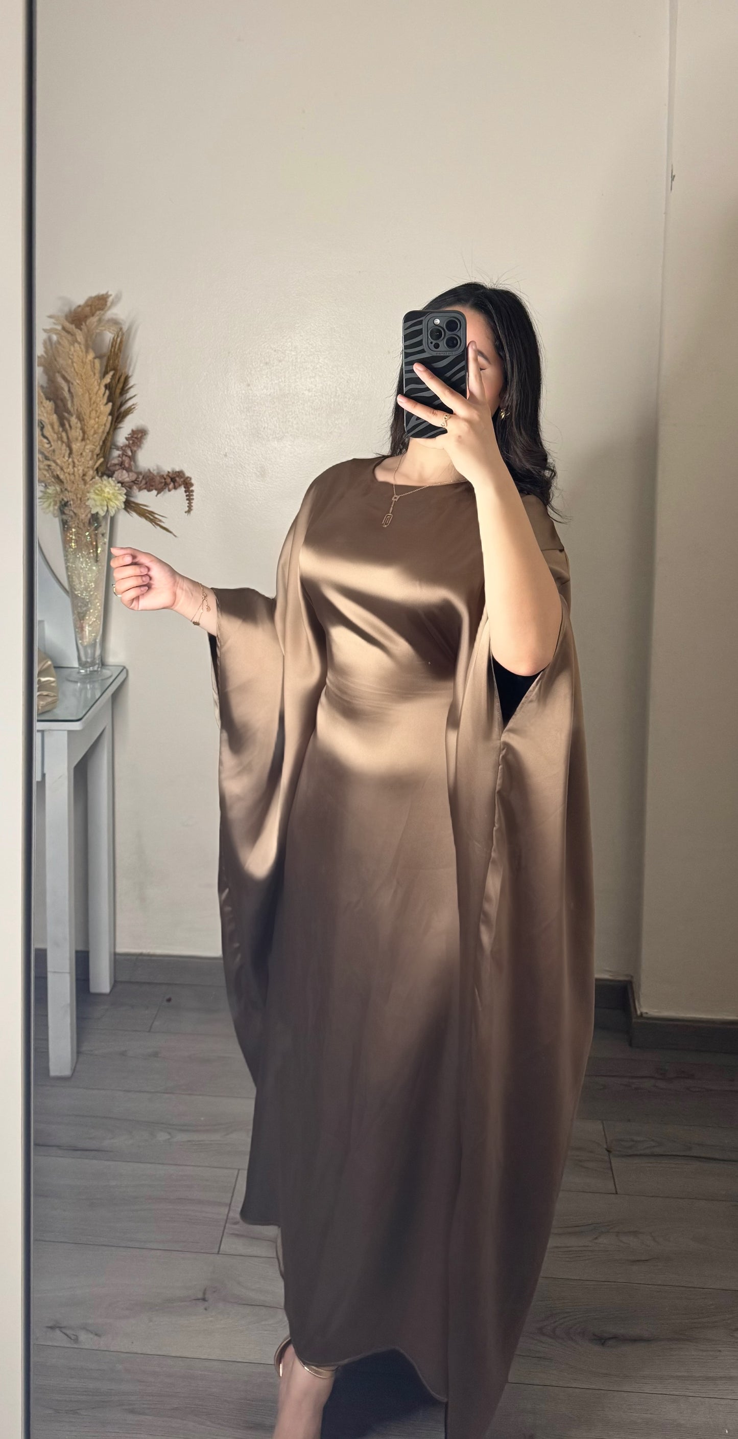 Butterfly abaya brown